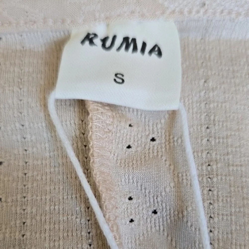 Rumia Womens Pointelle Knit Sleeveless Shift Dress Blush Pink Keyhole Neck Small